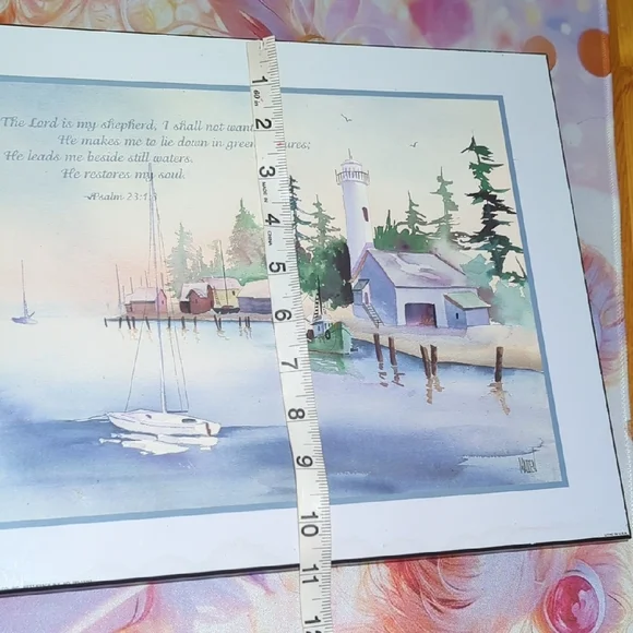 Serene Lakeside Wall Art with Lighthouse - Picture 16 of 16